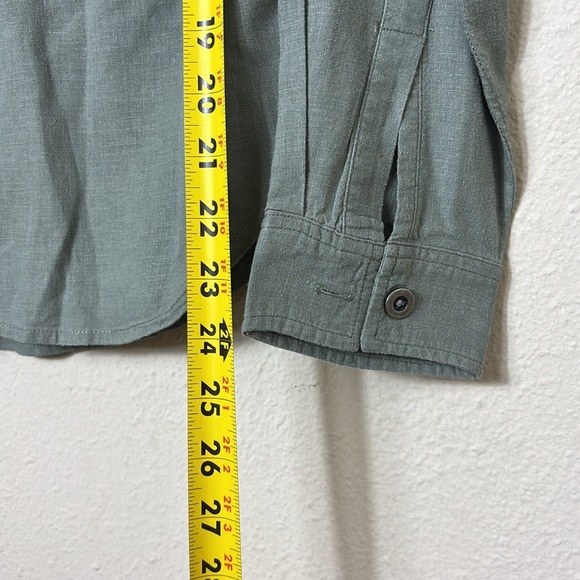 Rails Kona Button Down Shirt Linen Blend Embroidered Olive Green Shirt Sz XS - Picture 12 of 14